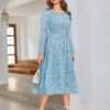 Women's Chiffon Western Dress(Sky Blue) - Image 2