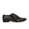 Men Brown Solid Leather Formal Oxfords Shoes - Image 3