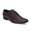 Men Brown Solid Leather Formal Oxfords Shoes