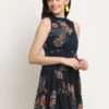 Women Floral Printed Georgette Mini Dress - Image 4