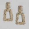 Gold-Toned Textured Geometric Drop Earrings