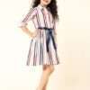 Striped Keyhole Neck Dress - Image 4