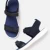 Co Women Navy Blue Solid Sports Sandals