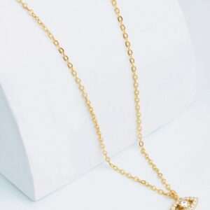 Zircon Pendant With Link Chain